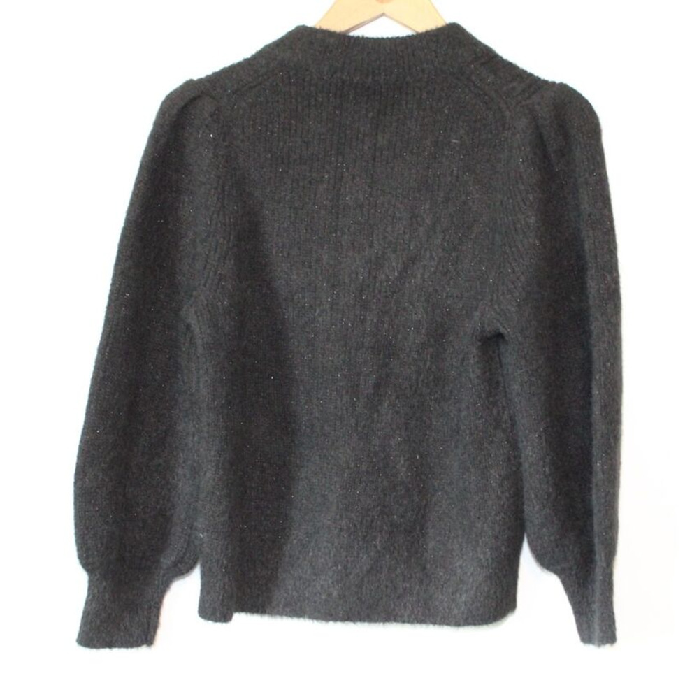 Madewell Eaton Puff Sleeve Pullover Sweater Black Women's Size Medium H13972 - Picture 9 of 12